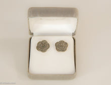 Load image into Gallery viewer, STERLING SILVER AND MARCASITE FLOWER POST EARRINGS
