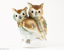 Load image into Gallery viewer, VINTAGE PORCELAIN TWO WISE OWL BIRDS /SCENTED OIL DIFFUSER/PERFUME LAMP/NIGHT LIGHT