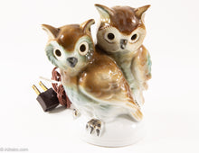 Load image into Gallery viewer, VINTAGE PORCELAIN TWO WISE OWL BIRDS /SCENTED OIL DIFFUSER/PERFUME LAMP/NIGHT LIGHT