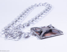 Load image into Gallery viewer, VINTAGE MEN'S SWANK MIXED METALS ABSTRACT FIGURE MEDALLION/PENDANT NECKLACE WITH SILVERTONE CHAIN - 1960s