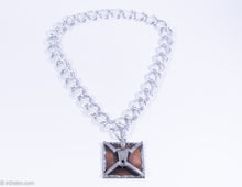 Load image into Gallery viewer, VINTAGE MEN'S SWANK MIXED METALS ABSTRACT FIGURE MEDALLION/PENDANT NECKLACE WITH SILVERTONE CHAIN - 1960s