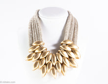 Load image into Gallery viewer, VINTAGE IRIDESCENT WOVEN STRANDS GOLDTONE LINKS NECKLACE
