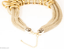 Load image into Gallery viewer, VINTAGE IRIDESCENT WOVEN STRANDS GOLDTONE LINKS NECKLACE