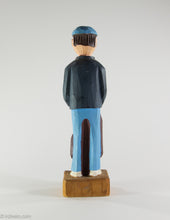 Load image into Gallery viewer, VINTAGE WOODEN HAND CARVED PAINTED FIGURINE/ STATUE 'GOLF BAG AND CLUBS' GOLFER SMOKING CIGAR