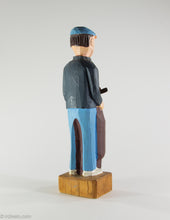 Load image into Gallery viewer, VINTAGE WOODEN HAND CARVED PAINTED FIGURINE/ STATUE 'GOLF BAG AND CLUBS' GOLFER SMOKING CIGAR