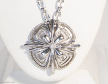 Load image into Gallery viewer, VINTAGE SIGNED MONET SILVERTONE MODERNIST LONG PENDANT/ NECKLACE