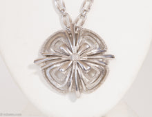 Load image into Gallery viewer, VINTAGE SIGNED MONET SILVERTONE MODERNIST LONG PENDANT/ NECKLACE
