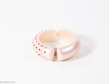 Load image into Gallery viewer, VINTAGE PEARLIZED PINK PLASTIC RHINESTONE CLAMPER BRACELET (UNSIGNED WEISS?) - 1950s