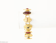 Load image into Gallery viewer, VINTAGE SIGNED KREMENTZ CUFFLINKS STYLE GOLD TONE BRACELET