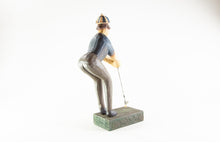 Load image into Gallery viewer, HAND CRAFTED / PAINTED WOODEN GOLFER 'PUTTING A BALL' CARVED SCULPTURE/FIGURINE