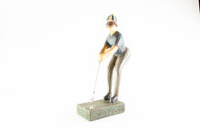 Load image into Gallery viewer, HAND CRAFTED / PAINTED WOODEN GOLFER &#39;PUTTING A BALL&#39; CARVED SCULPTURE/FIGURINE
