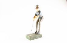 Load image into Gallery viewer, HAND CRAFTED / PAINTED WOODEN GOLFER 'PUTTING A BALL' CARVED SCULPTURE/FIGURINE