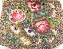Load image into Gallery viewer, VINTAGE SOURÉ LARGE NEEDLEPOINT BEADED ROSES JEWELED HANDBAG - 1950s
