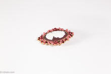 Load image into Gallery viewer, VINTAGE OVAL JEWELED BORDER CAMEO PIN/BROOCH