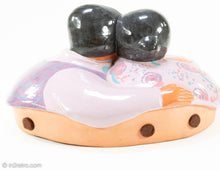 Load image into Gallery viewer, EXTREMELY RARE VINTAGE 'A LITTLE CO' © 1986 HISPANIC COUPLE EMBRACING CERAMIC COOKIE JAR