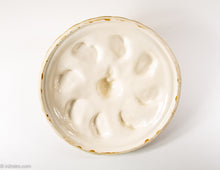 Load image into Gallery viewer, VINTAGE CERAMIC PIE STORAGE/SERVING DISH WITH APPLIED APPLES LID/ ORIGINAL LABEL