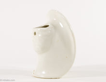Load image into Gallery viewer, VINTAGE MID CENTURY WHITE LADY HEAD VASE/ WALL POCKET PORCELAIN CERAMIC LARGE BRIMMED HAT - 1940'S