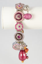 Load image into Gallery viewer, LADIES BORA MOTHER OF PEARL STRETCH PINK DANGLES CHA CHA WRISTWATCH BRACELET