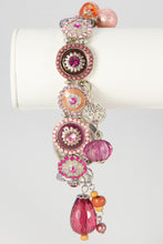 Load image into Gallery viewer, LADIES BORA MOTHER OF PEARL STRETCH PINK DANGLES CHA CHA WRISTWATCH BRACELET