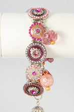 Load image into Gallery viewer, LADIES BORA MOTHER OF PEARL STRETCH PINK DANGLES CHA CHA WRISTWATCH BRACELET