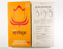 Load image into Gallery viewer, VINTAGE DAVOL COMFY SYRINGE HOT WATER BOTTLE IN ORIGINAL ORANGE BOX