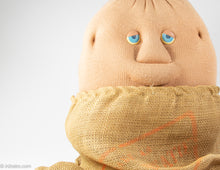 Load image into Gallery viewer, VINTAGE ROBERT ARMSTRONG COUCH POTATO TOY BURLAP SACK - 1987
