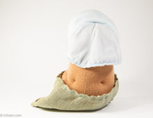 Load image into Gallery viewer, VINTAGE ROBERT ARMSTRONG COUCH POTATO BOY SMALL FRY TOY BURLAP SACK - 1987