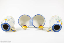 Load image into Gallery viewer, VINTAGE FITZ AND FLOYD RICAMO CERAMIC OIL & VINEGAR 5 PIECE SET TUSCAN DESIGN/ ORIGINAL LABELS