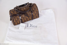 Load image into Gallery viewer, VINTAGE AUTHENTIC DIOR TROT ROM BROWN DOUBLE HANDLED BAG/ NEW WITH TAGS
