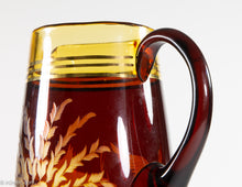 Load image into Gallery viewer, FRIEDERICH EGERMANN CZECH BOHEMIAN ETCHED 24K GOLD LEAF & CRYSTAL 7 PIECE SET | 1 PITCHER & 6 GLASS SET | VINTAGE