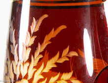 Load image into Gallery viewer, FRIEDERICH EGERMANN CZECH BOHEMIAN ETCHED 24K GOLD LEAF & CRYSTAL 7 PIECE SET | 1 PITCHER & 6 GLASS SET | VINTAGE