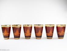 Load image into Gallery viewer, FRIEDERICH EGERMANN CZECH BOHEMIAN ETCHED 24K GOLD LEAF & CRYSTAL 7 PIECE SET | 1 PITCHER & 6 GLASS SET | VINTAGE