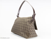 Load image into Gallery viewer, FENDI ZUCCHINO MAMMA BAGUETTE BROWN CANVAS SHOULDER BAG
