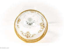 Load image into Gallery viewer, VINTAGE GOLD DECORATED WINE STEMWARE WITH TWISTED STEMS SET OF SIX/ ITALY?