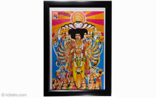 Load image into Gallery viewer, JIMI HENDRIX FRAMED POSTER WITH WOODSTOCK 50th ANNIVERSARY STAMP AND SPECIAL CANCELLATION
