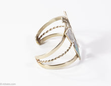 Load image into Gallery viewer, VINTAGE STERLING ABALONE BUTTERFLY CUFF BRACELET