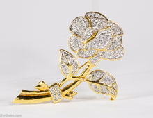 Load image into Gallery viewer, VINTAGE DESIGNER SIGNED NOLAN MILLER SPARKLING GOLD TONE FLOWER PIN/BROOCH
