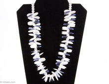 Load image into Gallery viewer, VINTAGE BLUE/WHITE PLASTIC CIRCLES NECKLACE - 1980s