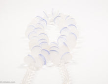 Load image into Gallery viewer, VINTAGE BLUE/WHITE PLASTIC CIRCLES NECKLACE - 1980s