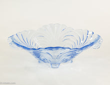 Load image into Gallery viewer, CAMBRIDGE CAPRICE MOONLIGHT BLUE BOWL WITH MATCHING PAIR OF CANDLESTICKS
