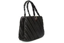 Load image into Gallery viewer, VINTAGE LEWIS DOUBLED HANDLES BLACK CUT VELVET SATIN LINED EVENING BAG