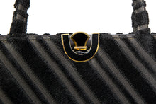 Load image into Gallery viewer, VINTAGE LEWIS DOUBLED HANDLES BLACK CUT VELVET SATIN LINED EVENING BAG