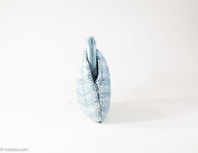 Load image into Gallery viewer, VINTAGE WOVEN BLUE WITH PLASTIC FRAME CLUTCH/ BAG - MADE IN ITALY