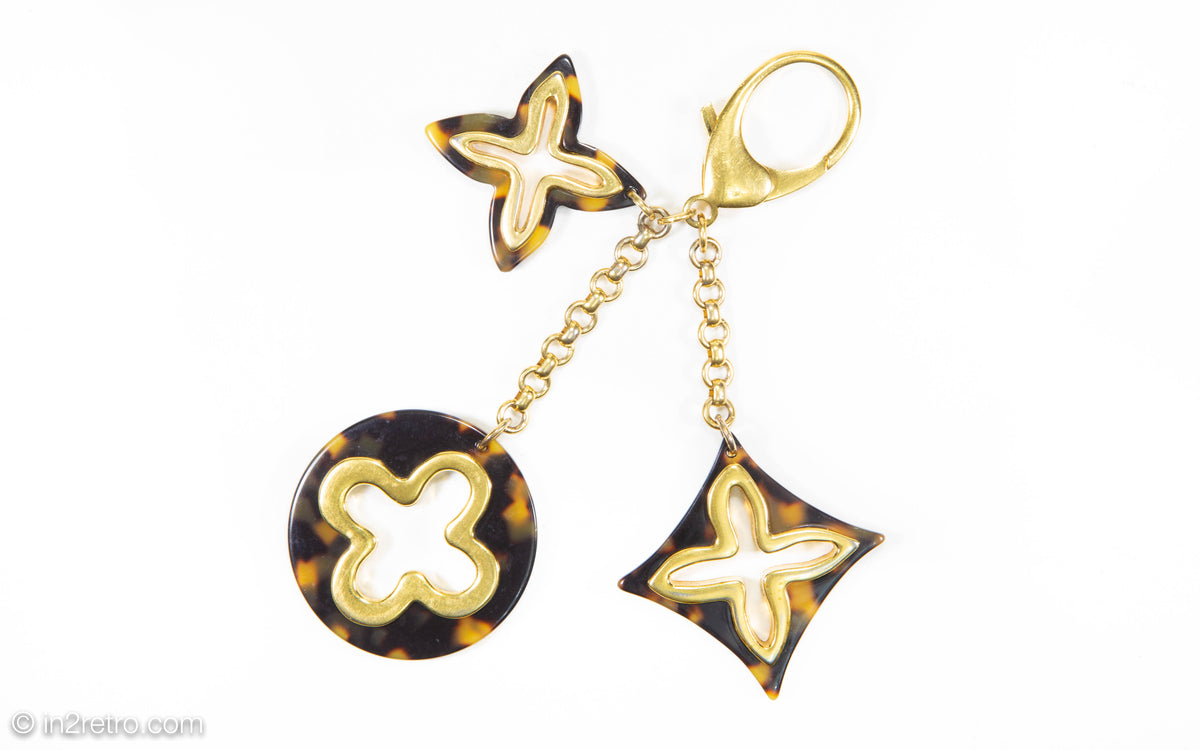 Louis Vuitton Gold Insolence Tortoise Shell Gold-Tone Key Chain - Bag Charm