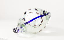 Load image into Gallery viewer, VINTAGE MURANO? ART GLASS BLUE AND WHITE LONG BEAK BIRD WITH BROWN MOTTLED CIRCLES BODY SCULPTURE/ PAPERWEIGHT
