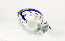 Load image into Gallery viewer, VINTAGE MURANO? ART GLASS BLUE AND WHITE LONG BEAK BIRD WITH BROWN MOTTLED CIRCLES BODY SCULPTURE/ PAPERWEIGHT