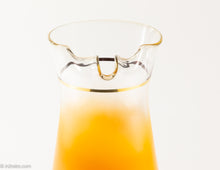 Load image into Gallery viewer, VINTAGE BLOWN GLASS ORANGE FLASH PITCHER WITH SIX GLASSES | 7 PIECE SET