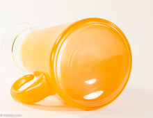 Load image into Gallery viewer, VINTAGE BLOWN GLASS ORANGE FLASH PITCHER WITH SIX GLASSES | 7 PIECE SET