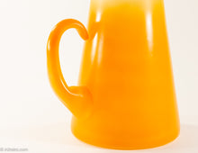 Load image into Gallery viewer, VINTAGE BLOWN GLASS ORANGE FLASH PITCHER WITH SIX GLASSES | 7 PIECE SET