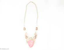 Load image into Gallery viewer, VINTAGE GENUINE SEMI-PRECIOUS SILVERTONE ROSE QUARTZ, PEARL, AGATE, MOONSTONE, DRUZY NECKLACE/ NEW OLD STOCK